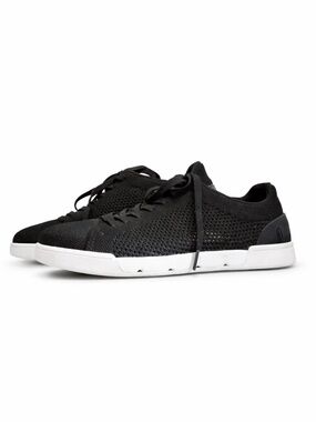 Swims Black Knit Lace-Up Sneakers with White Sole – Size 8 Women EUC
